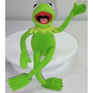 Vintage Kermit The Frog Poseable Plush Stuffed Animal Muppets Doll Cut Tag
